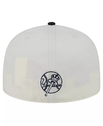 New Era Men's Cream/Navy New York Yankees Lonestar 59FIFTY Fitted Hat