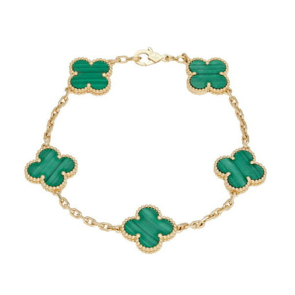 Green Clover Stainless Steel Bracelet – A Statement of Elegance