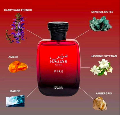 Hawas “Fire” Eau De Parfum Spray By Rasasi