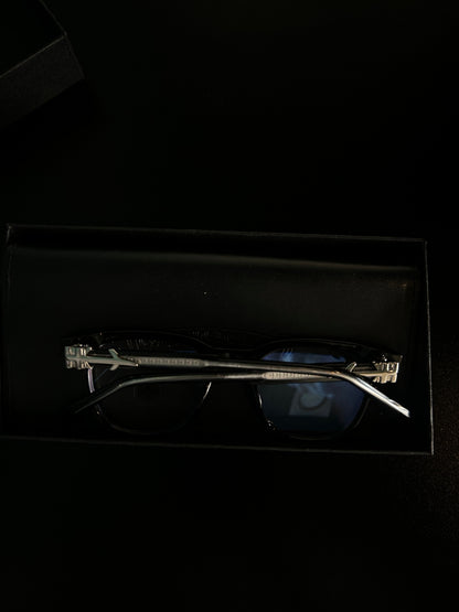 Chrome heart glasses - black & silver badges